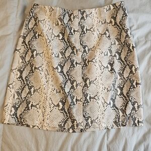 Wild Honey Black and White Snake Print Mini Skirt